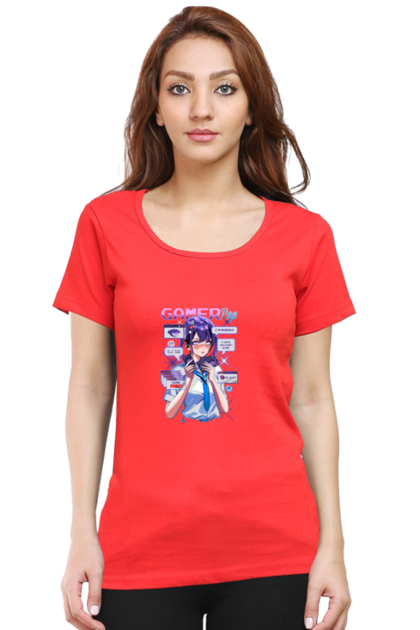 Gamer Pop Aesthetic Anime T-Shirt – Cyberpunk Gaming Girl Oversized - Image 9