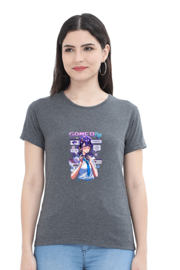 Gamer Pop Aesthetic Anime T-Shirt – Cyberpunk Gaming Girl Oversized - Image 11