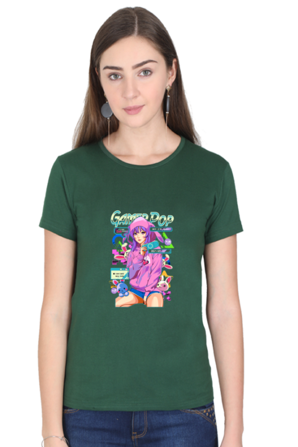 Gamer Pop Anime T-Shirt – Cute Cyber Girl Aesthetic Oversized - Image 4