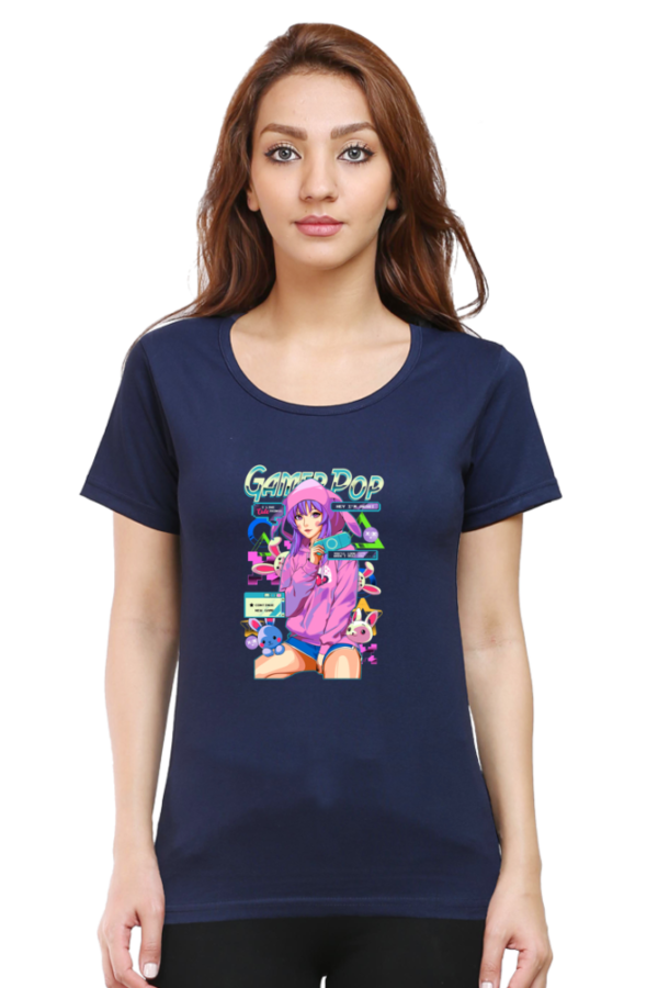 Gamer Pop Anime T-Shirt – Cute Cyber Girl Aesthetic Oversized - Image 6
