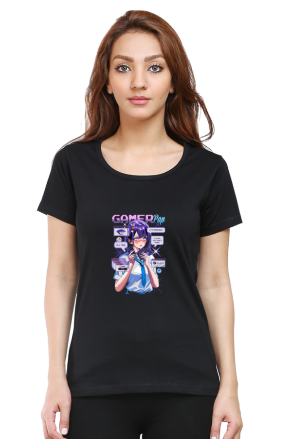 Gamer Pop Aesthetic Anime T-Shirt – Cyberpunk Gaming Girl Oversized - Image 14