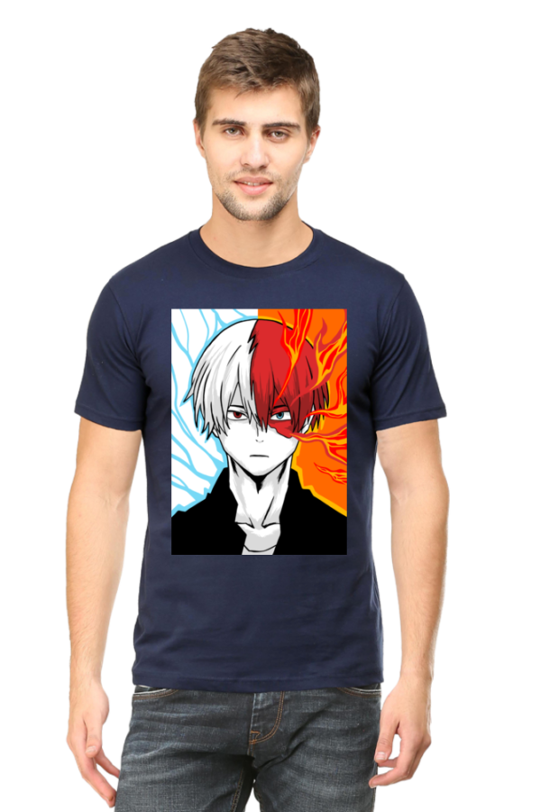 Half Fire Half Ice Anime T-Shirt – Hero Style Graphic Tee Oversized - Image 4