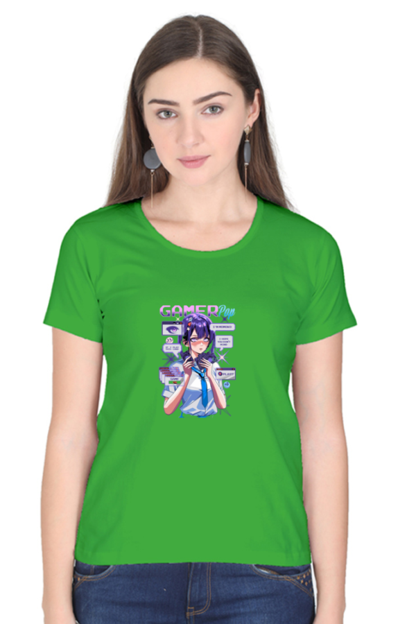 Gamer Pop Aesthetic Anime T-Shirt – Cyberpunk Gaming Girl Oversized - Image 6