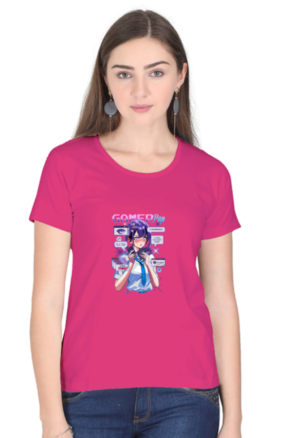 Gamer Pop Aesthetic Anime T-Shirt – Cyberpunk Gaming Girl Oversized - Image 5
