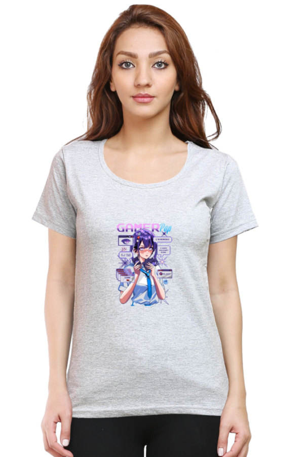 Gamer Pop Aesthetic Anime T-Shirt – Cyberpunk Gaming Girl Oversized - Image 12
