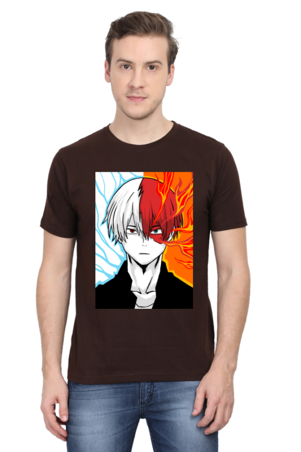 Half Fire Half Ice Anime T-Shirt – Hero Style Graphic Tee Oversized - Image 2