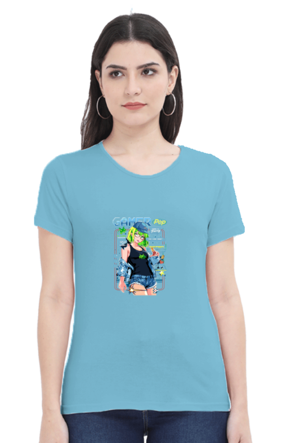 Gamer Pop Neon Vibes Anime T-Shirt – Cool Gamer Girl Aesthetic Oversized - Image 4