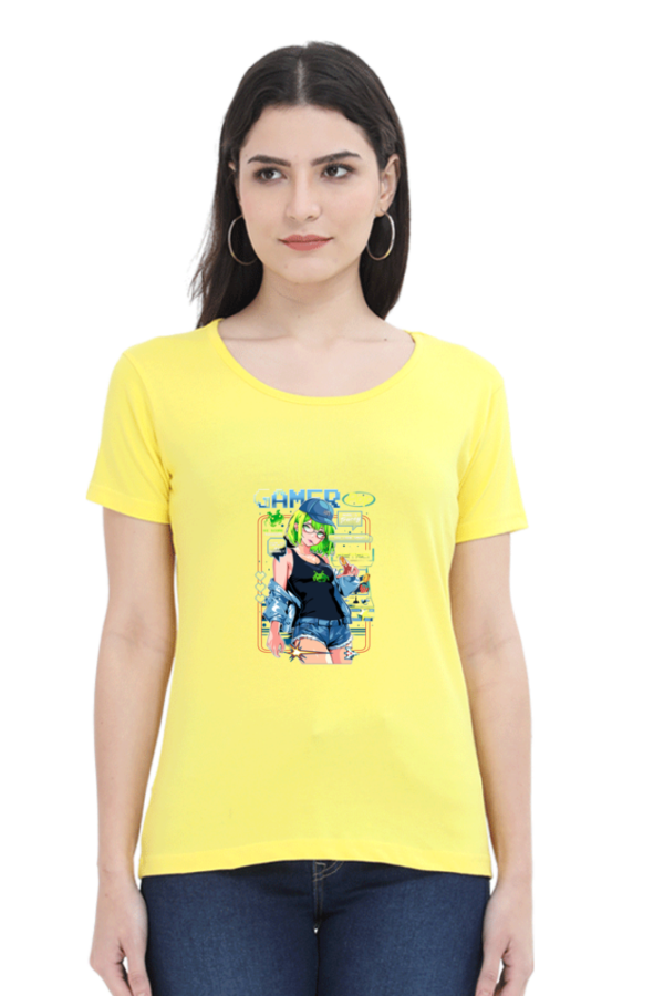 Gamer Pop Neon Vibes Anime T-Shirt – Cool Gamer Girl Aesthetic Oversized - Image 5
