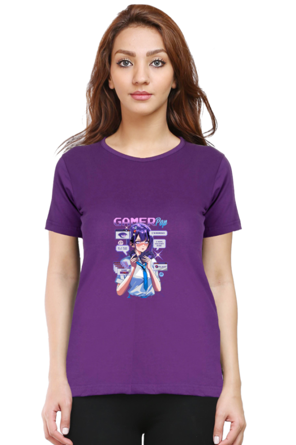 Gamer Pop Aesthetic Anime T-Shirt – Cyberpunk Gaming Girl Oversized - Image 7