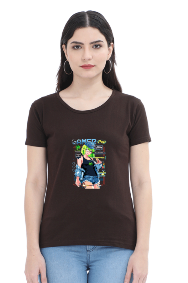 Gamer Pop Neon Vibes Anime T-Shirt – Cool Gamer Girl Aesthetic Oversized - Image 2