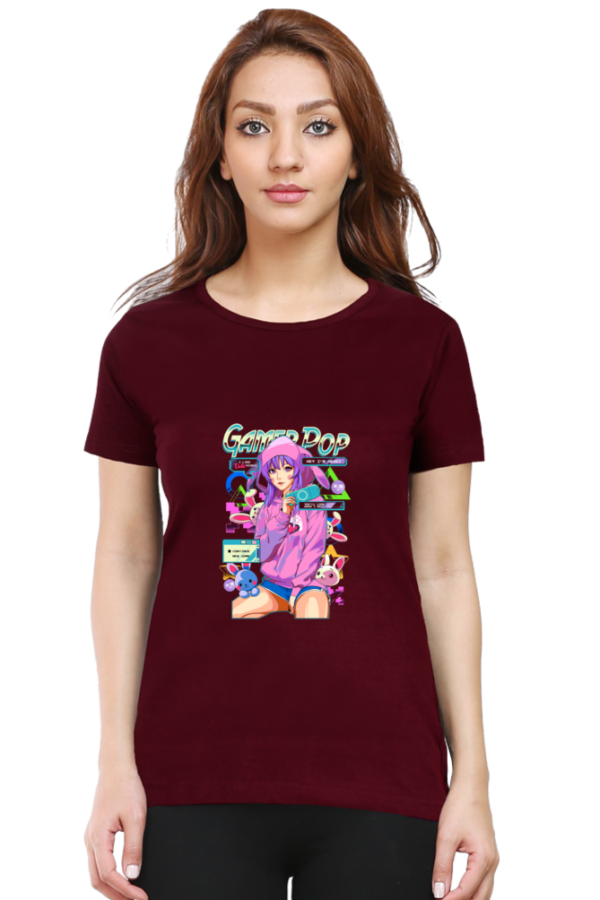 Gamer Pop Anime T-Shirt – Cute Cyber Girl Aesthetic Oversized - Image 2