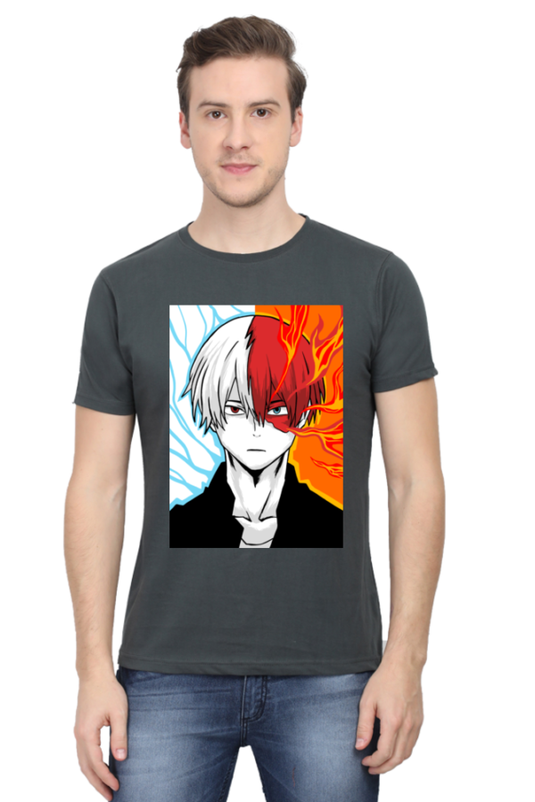 Half Fire Half Ice Anime T-Shirt – Hero Style Graphic Tee Oversized