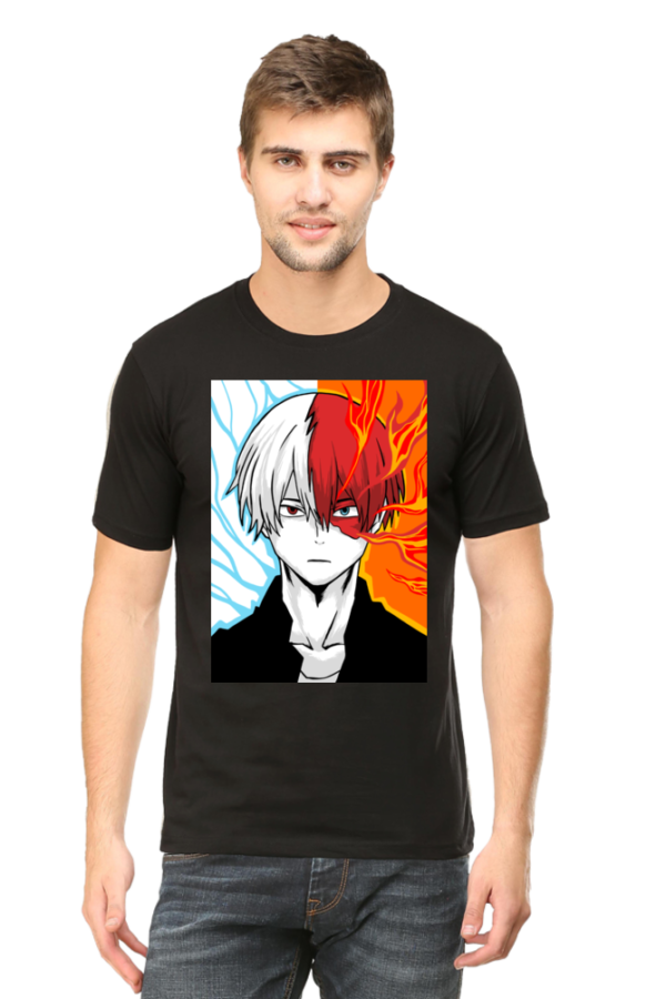 Half Fire Half Ice Anime T-Shirt – Hero Style Graphic Tee Oversized - Image 5